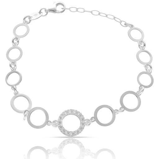 [AG9021] PULSERA PLATA 925MM CIRCULOS + CIRCONITAS