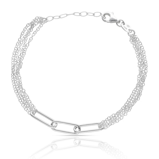 [AG9014] PULSERA PLATA 925MM ARBOL ESLABONES + CADENAS