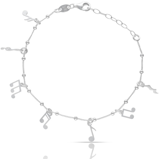 [AG9011] PULSERA PLATA 925MM NOTAS MUSICALES