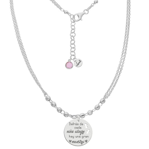 [AG2202] GARGANTILLA MI HISTORIA PLATA 925MM - HAY UNA GRAN MAESTRA