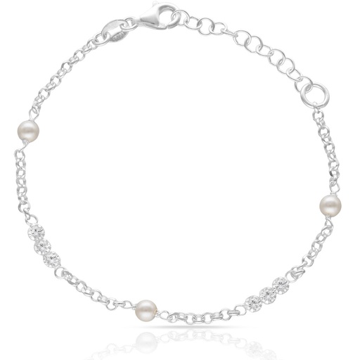 [AG9041] PULSERA PLATA 925MM PERLAS + CIRCONITAS