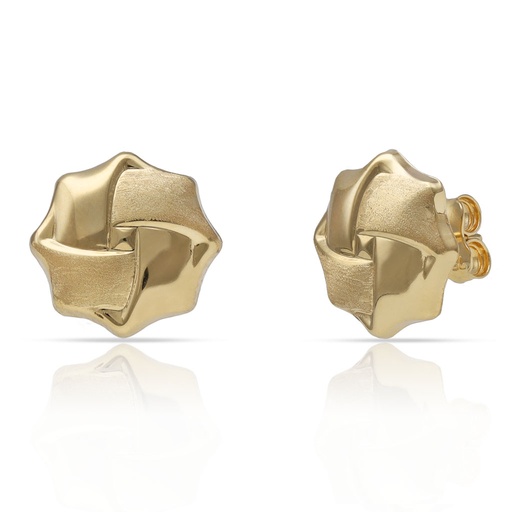 [P1591] PENDIENTES ORO 18KL OCTOGONO NUDO - 12MM