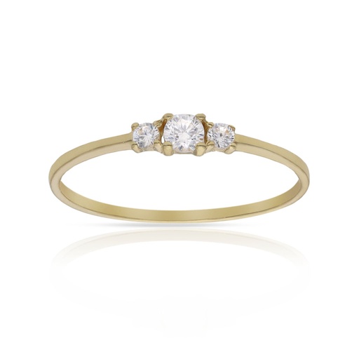 SORTIJA ORO 18KL 3 CIRCONITAS