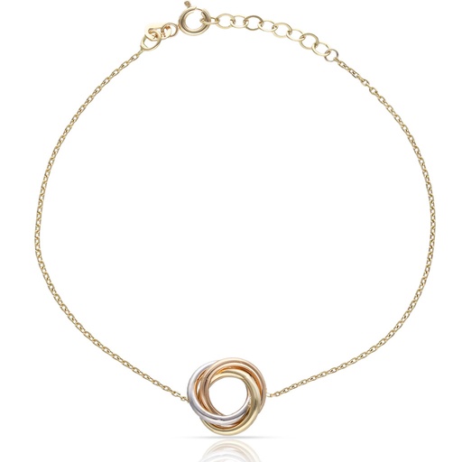[PU839] PULSERA ORO 18KL AROS TRICOLOR