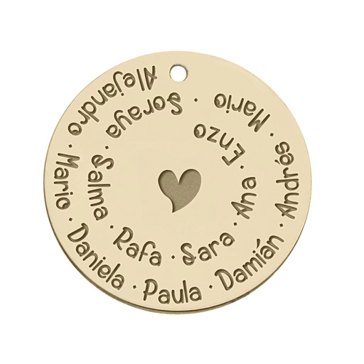 [HT342] MI HISTORIA - ABALORIO ORO 18KL NOMBRES ESPIRAL