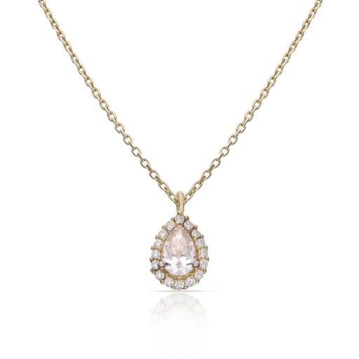 [G1140] GARGANTILLA ORO 18KL LAGRIMA PIEDRA CIRCONITA - 6x9MM