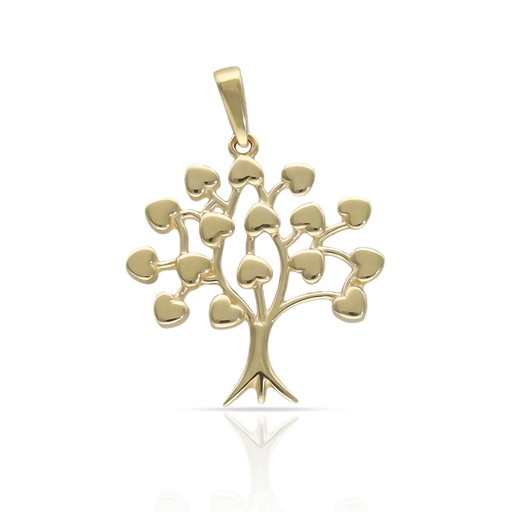 [G1151] COLGANTE ORO 18KL ARBOL VIDA + CORAZONES - 17x18MM
