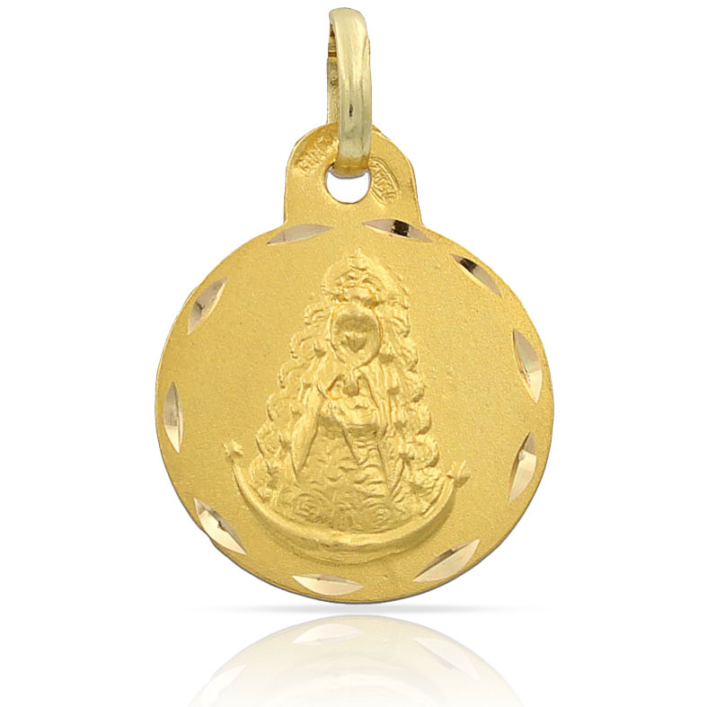 MEDALLA PLATA CHAPADA EN ORO V. DEL ROCIO - 16MM