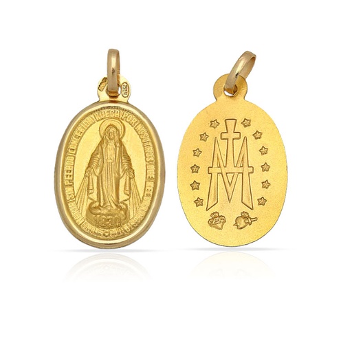 [AG4101] MEDALLA PLATA CHAPADA EN ORO V. MILAGROSA - 11x18MM
