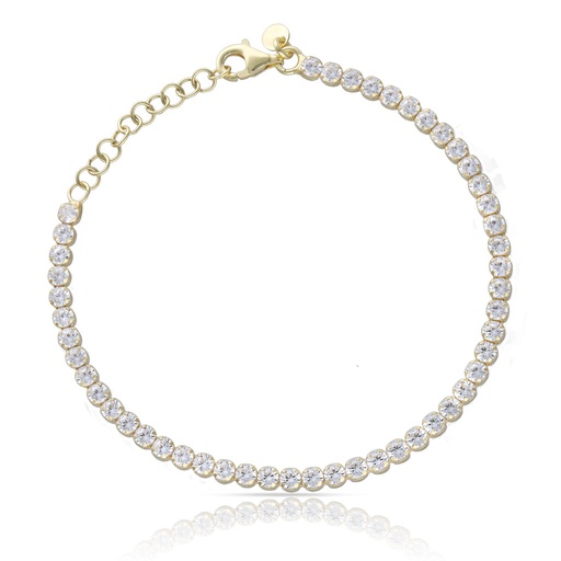 [AG9078] PULSERA PLATA CHAPADA EN ORO RIVIERE - 2MM