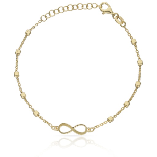 [AG9072] PULSERA PLATA CHAPADA EN ORO INFINITO