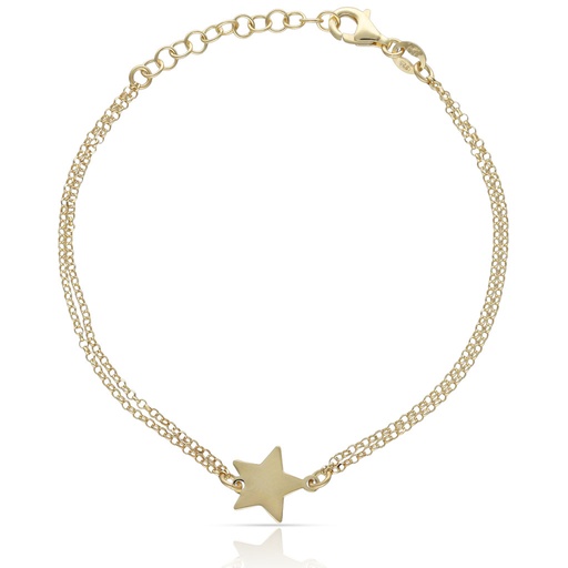 [AG9070] PULSERA PLATA CHAPADA EN ORO ESTRELLA