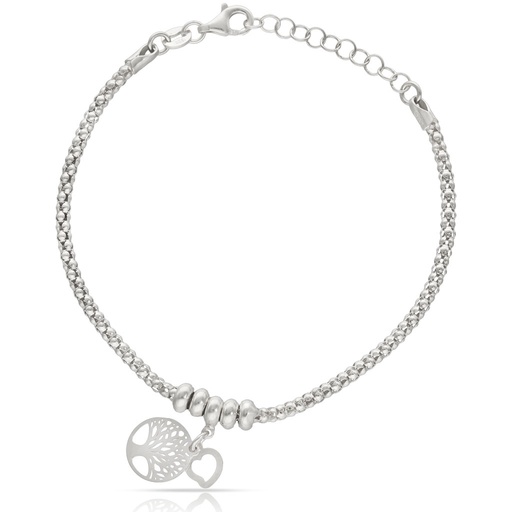 [AG9045] PULSERA PLATA 925MM ARBOL DE LA VIDA + CORAZON
