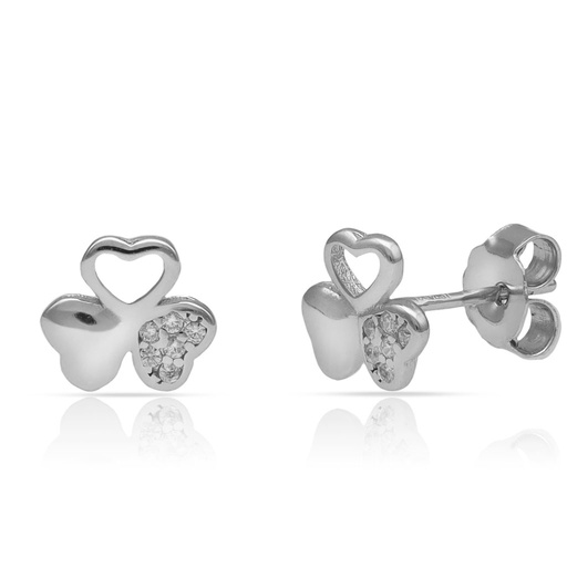 [AG1798] PENDIENTES PLATA 925MM TREBOL CORAZONES - 7MM