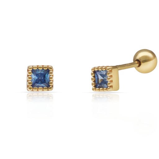 [AG1819] PENDIENTES PLATA CHAPADA ORO CUADRADOS - 4x4MM