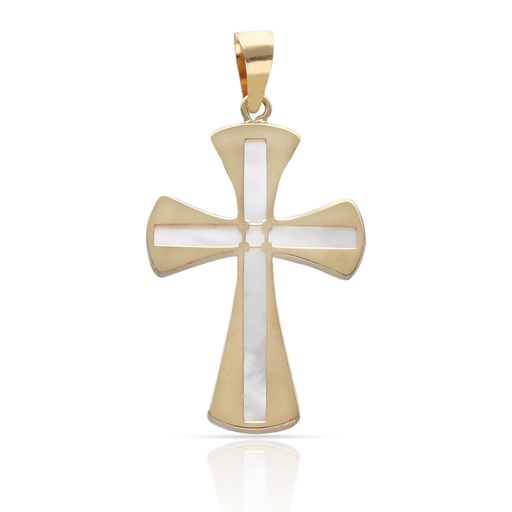 [C517] CRUZ ORO 18KL NACAR - 14x20MM