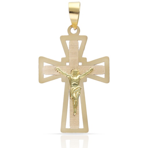 [C514] CRUZ ORO 18KL CRISTO - 16x23MM