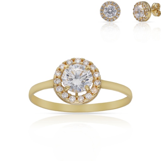 SORTIJA ORO 18KL CIRCONITAS - 8MM