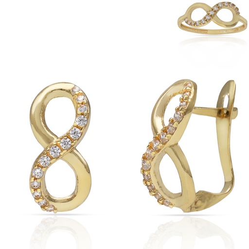 [P3243] PENDIENTES ORO 18KL INFINITO CIRCONITAS