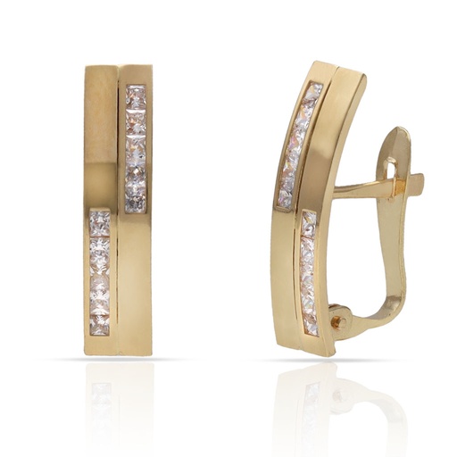 [P1639] PENDIENTES ORO 18KL CIRCONITAS - 4x17MM