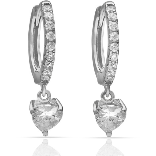 [AG1830] PENDIENTES PLATA 925MM CORAZON CIRCONITAS