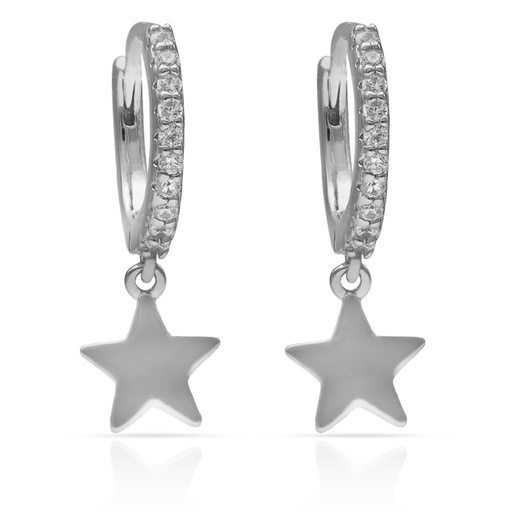 [AG1826] PENDIENTES PLATA 925MM ESTRELLAS + CIRCONITAS
