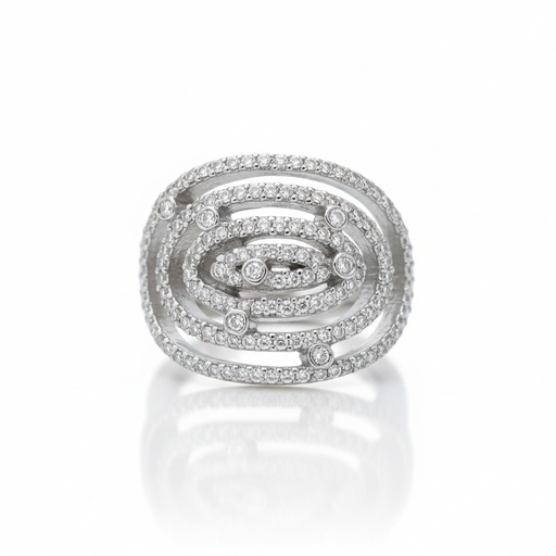 SORTIJA ORO BLANCO 18KL DIAMANTES -  STOCK