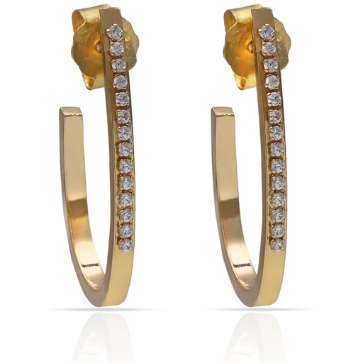 [P1635] AROS ORO 18KL OVAL CIRCONITAS - 12x23MM