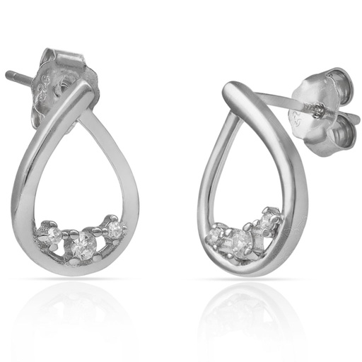 [AG1794] PENDIENTES PLATA 925MM GOTA CIRCONITAS - 10x14MM