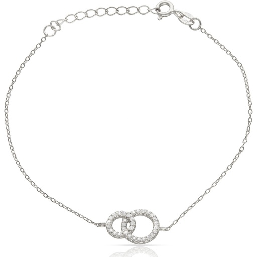 [AG9081] PULSERA PLATA 925MM 2 ALIANZAS CIRCONITAS