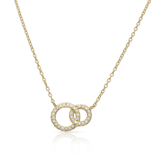 [AG8038] GARGANTILLA PLATA CHAPADA EN ORO ALIANZAS CIRCONITAS