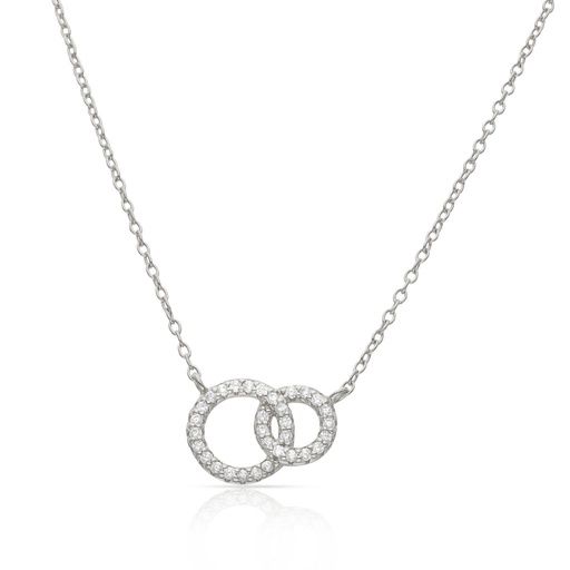 [AG8037] GARGANTILLA PLATA 925MM ALIANZAS CIRCONITAS