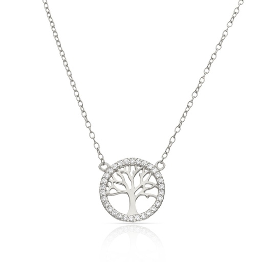 [AG8033] GARGANTILLA PLATA 925MM ARBOL DE LA VIDA CIRCONITAS