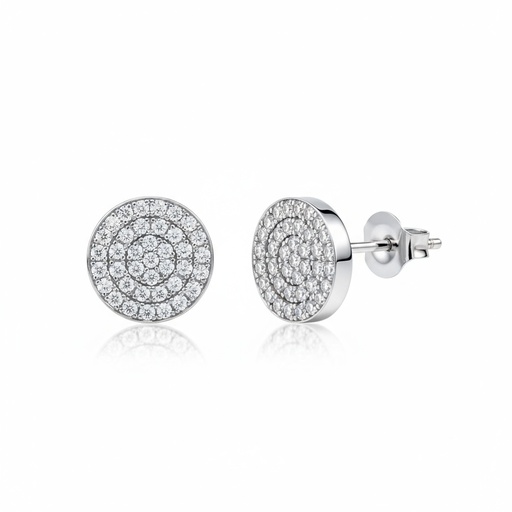 [LCR403B - STOCK] PENDIENTES ORO BLANCO 18KL DIAMANTES - STOCK