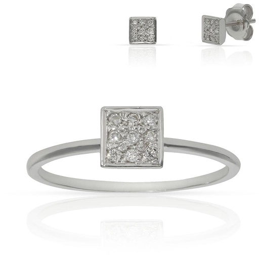 SORTIJA ORO BLANCO 18KL DIAMANTES - STOCK