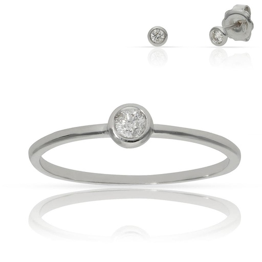 SORTIJA ORO BLANCO 18KL DIAMANTE - STOCK