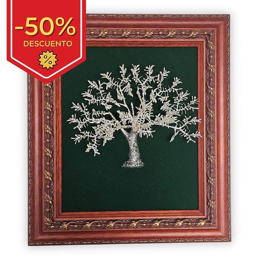 [512C] CUADRO OLIVO PLATEADO - 36x40CM