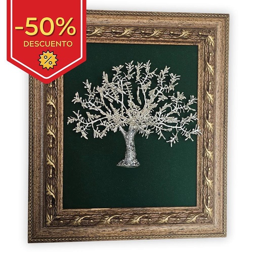 [412C] CUADRO OLIVO PLATEADO - 36x40CM