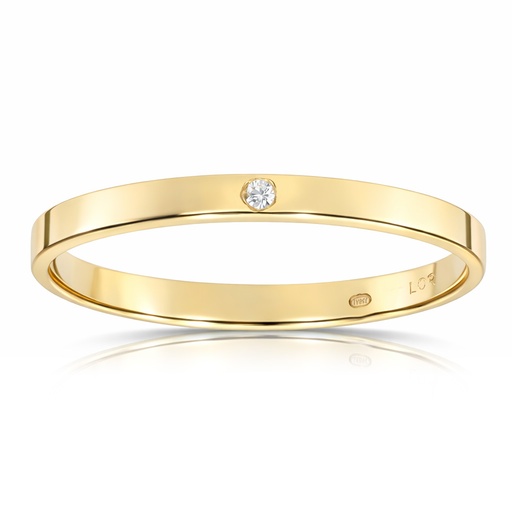 ALIANZA ORO 18KL LISA + CIRCONITA - 2MM