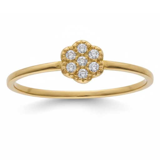 SORTIJA ORO 18KL FLOR CIRCONITAS