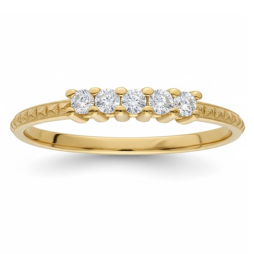 SORTIJA ORO 18KL 5 CIRCONITAS