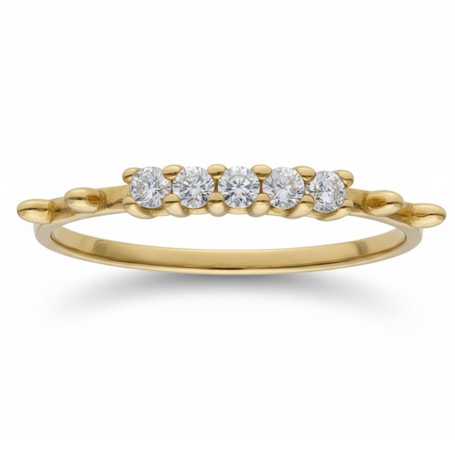 SORTIJA ORO 18KL 5 CIRCONITAS