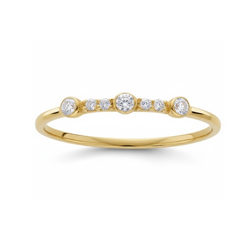 SORTIJA ORO 18KL MEDIA ALIANZA CIRCONITAS