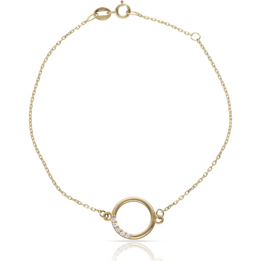 [PU844] PULSERA ORO 18KL CIRCULO + CIRCONITAS