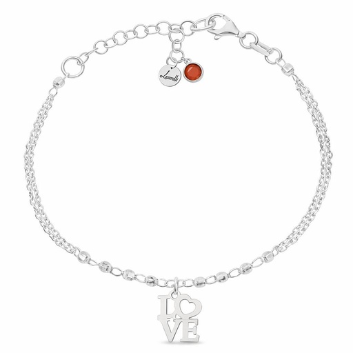 [AG3245] PULSERA MI HISTORIA PLATA 925MM FORZADA + BOLAS - LOVE