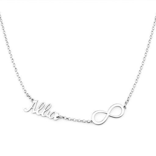 [AG2132] GARGANTILLA PLATA 925MM NOMBRE PEQUEÑO + INFINITO