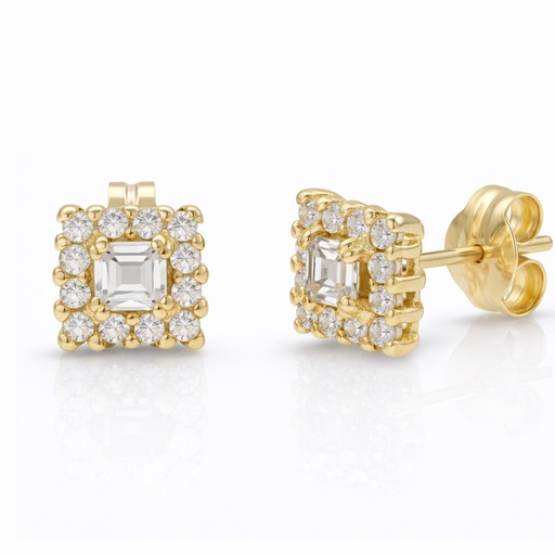 [P3263] PENDIENTES ORO 18KL CIRCONITAS