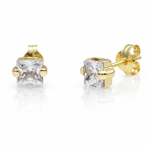 [P1654] PENDIENTES ORO 18KL CIRCONITAS - 4x4MM