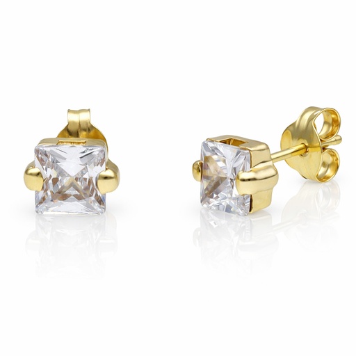 [P1653] PENDIENTES ORO 18KL CIRCONITAS - 5x5MM