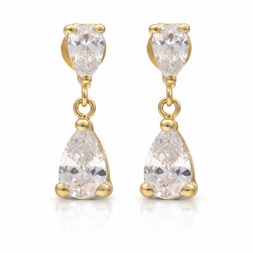 [P1649] PENDIENTES ORO 18KL CIRCONITAS - 5x15MM